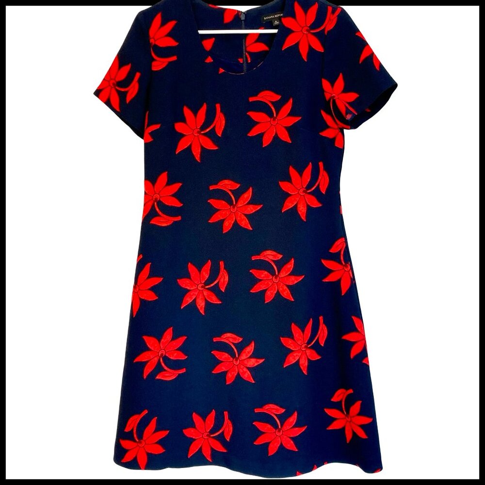 Banana Republic Women's A-line Dress Size 6, Short sleeves, Polyester